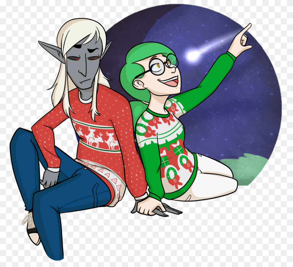 Obligatory Ugly Christmas Sweater Otp Picture, Publication, Book, Comics, Adult Png Image