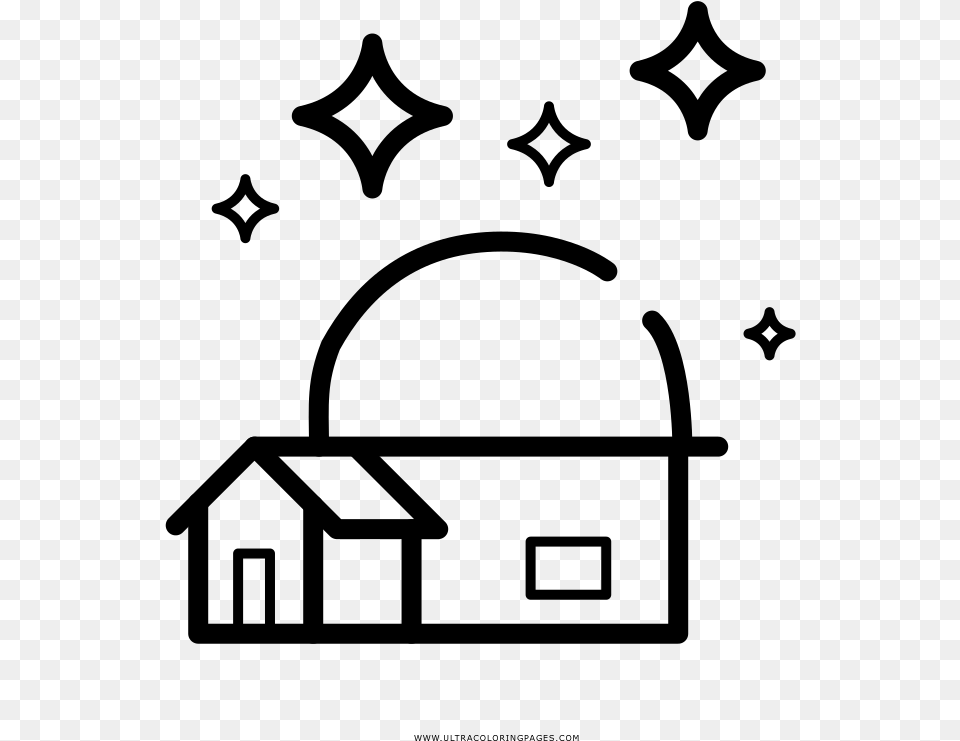 Observatory Coloring, Gray Png