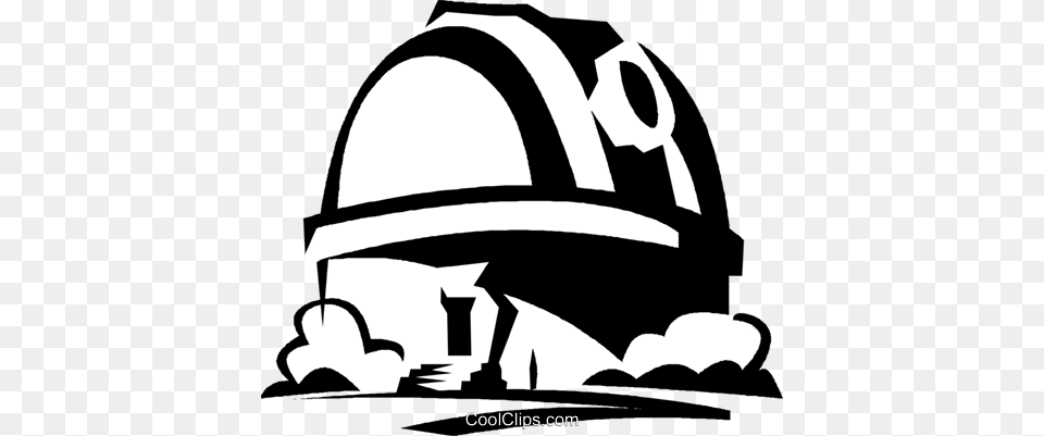 Observatory Royalty Vector Clip Art Illustration, Clothing, Hardhat, Helmet, Stencil Free Png