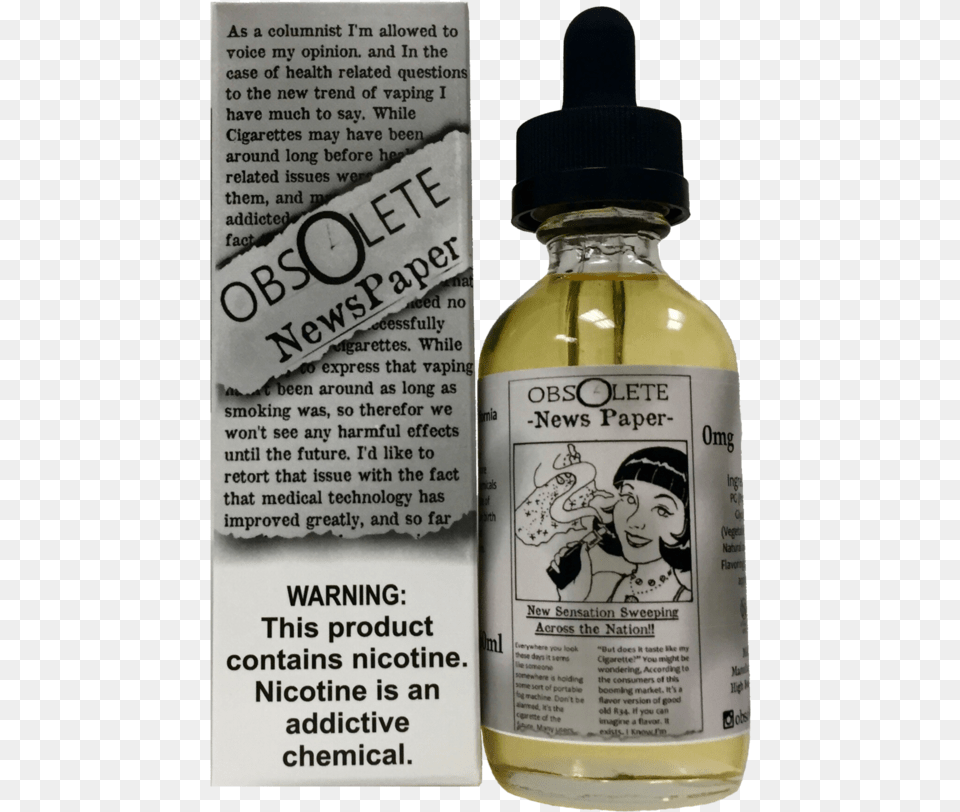 Obsolete News Paper Glass Bottle, Person, Aftershave, Face, Head Free Png Download