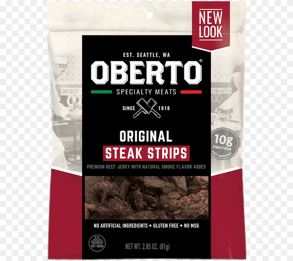 Obt Steakstrips 2 85oz 3d 0419 V2 Oberto Butchers Cut Bacon Jerky, Advertisement, Poster, Food, Sweets Free Png