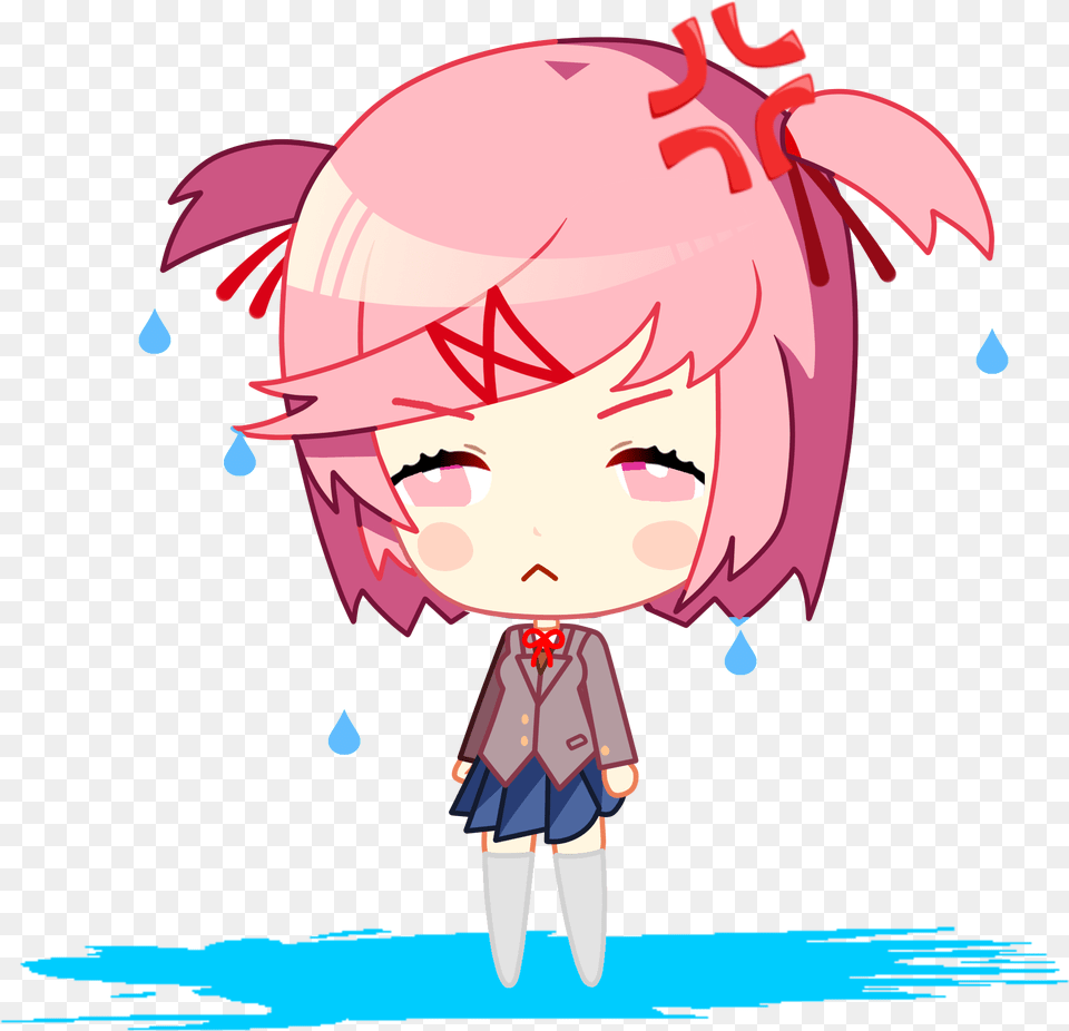 Oc Edited Mediachibi Natsuki But Shes Wet And Angry, Book, Comics, Publication, Baby Free Transparent Png