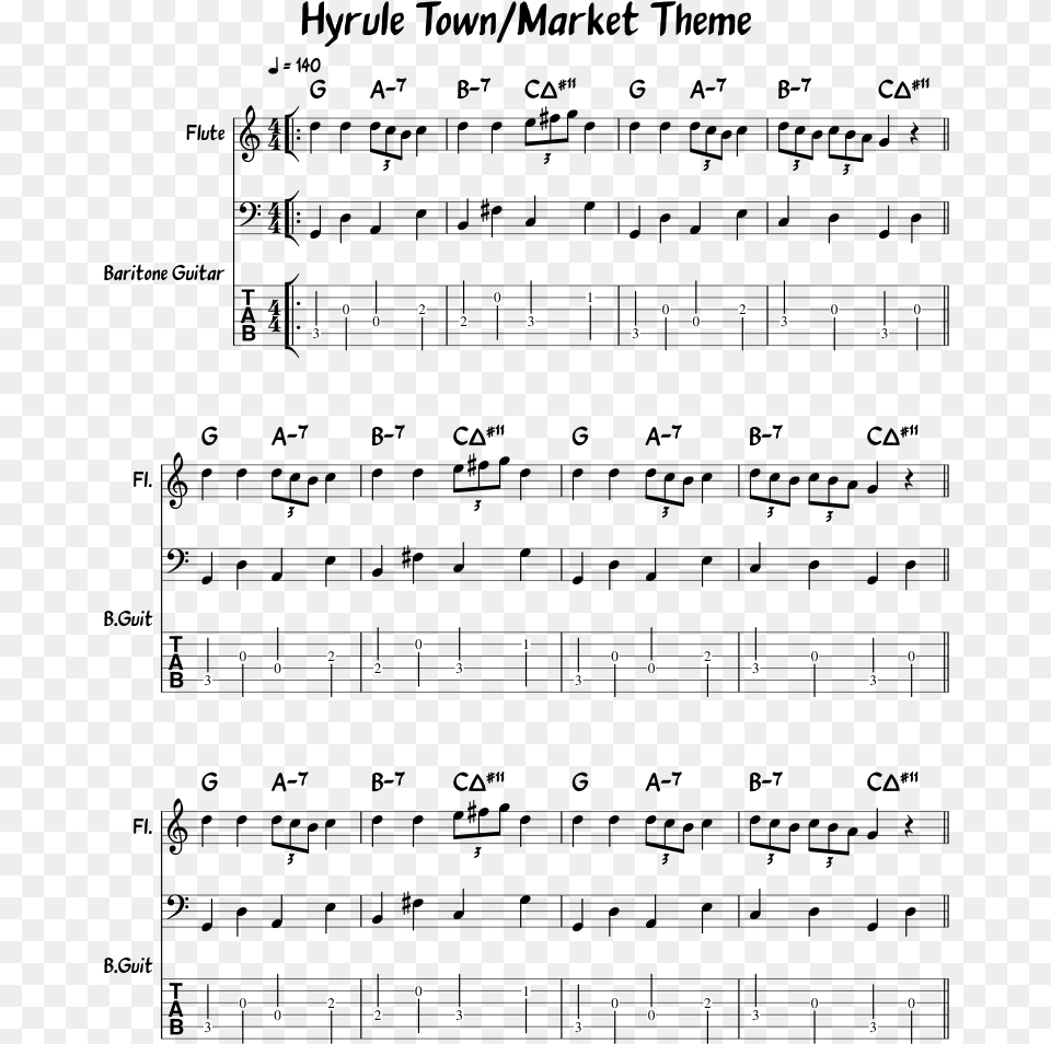 Ocarina Of Time Sheet Music Town, Text Free Png Download
