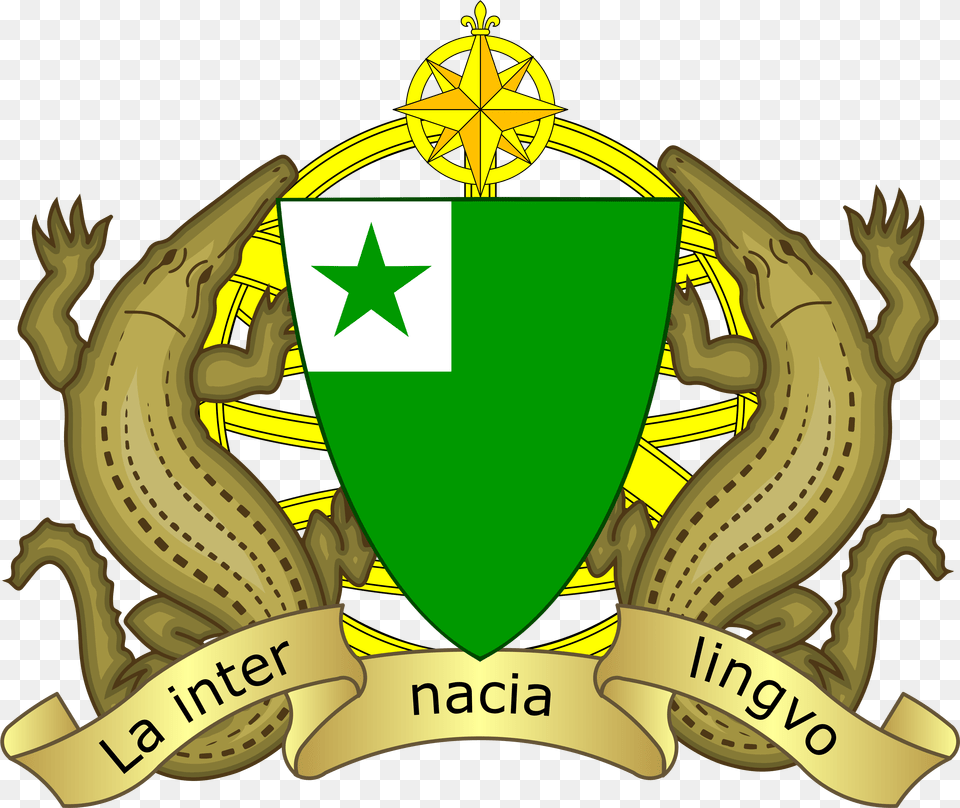 Occoat Of Arms For Esperanto Esperanto Coat Of Arms, Bulldozer, Machine Png Image