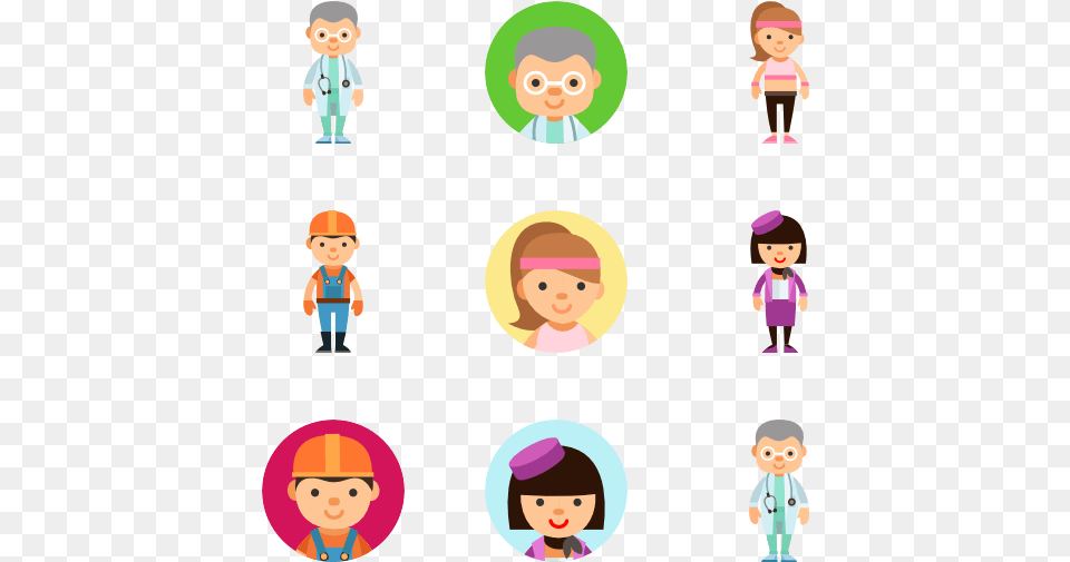 Occupation Avatar Collection Icons Girl, Book, Comics, Publication, Baby Png Image