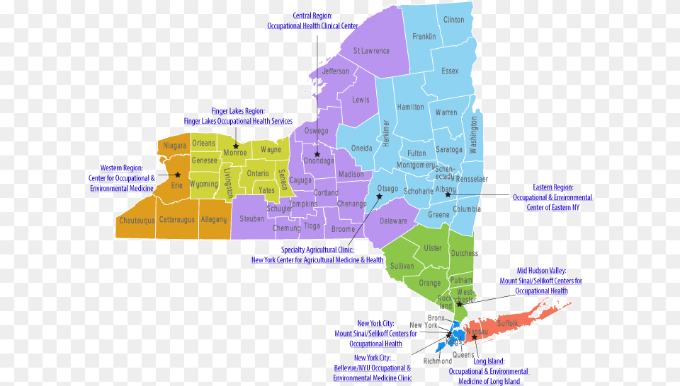 Occupational Health Clinic Locations And Phone Numbers New York State Clipart, Chart, Map, Plot, Atlas Free Transparent Png