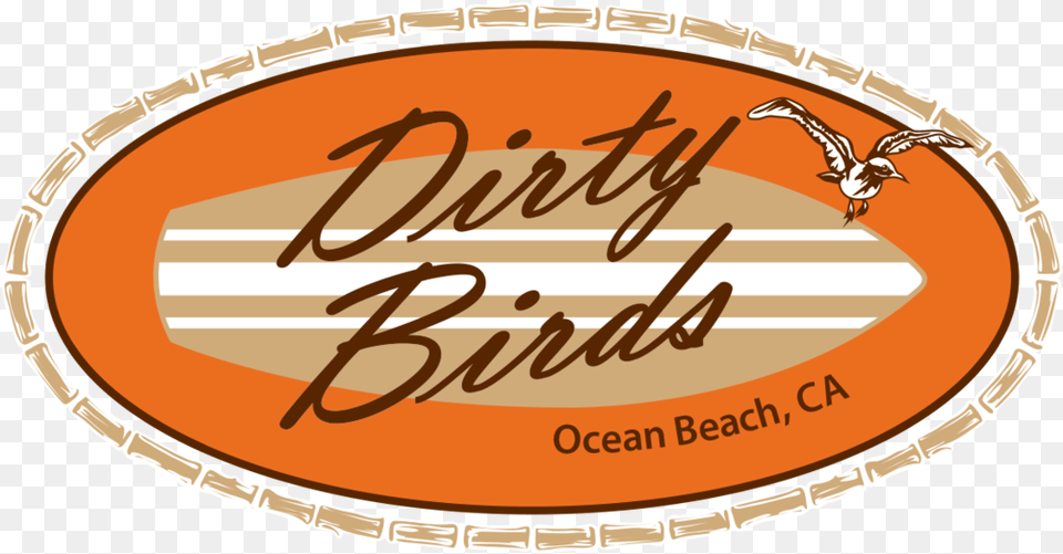 Ocean Beach U2014 Dirty Birds Bar And Grill Illustration, Oval, Animal, Bird, Text Png Image