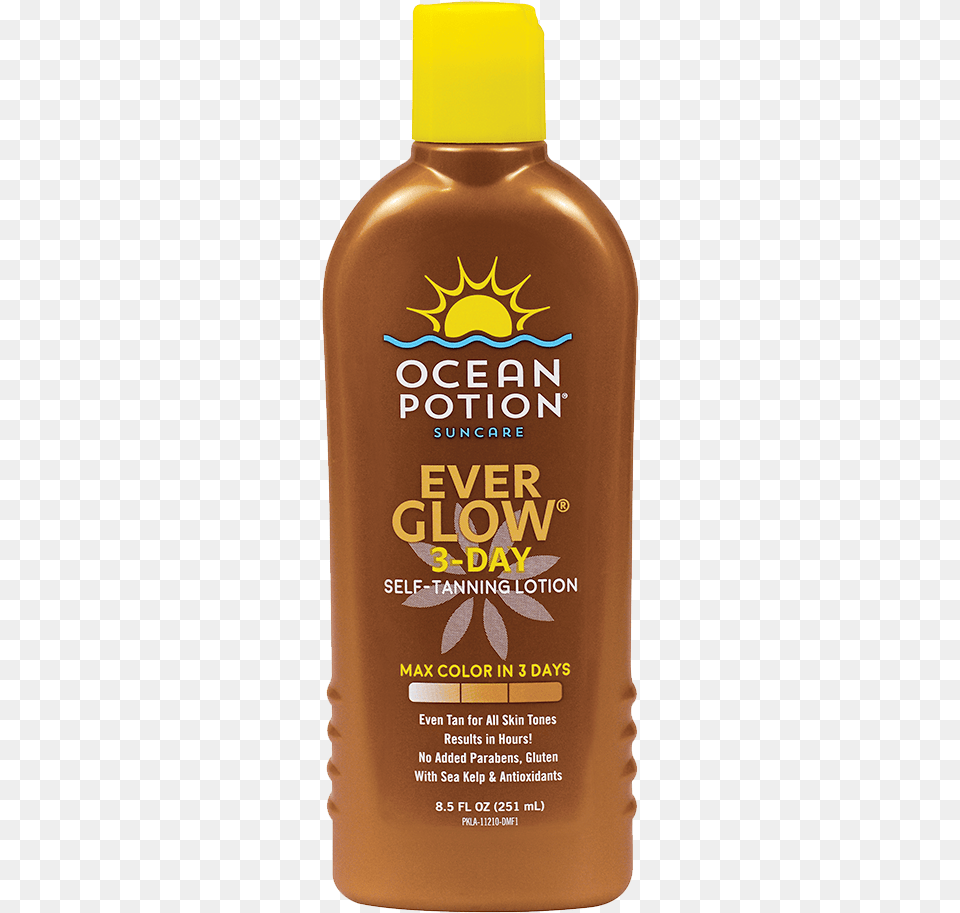 Ocean Potion Ever Glow 3 Day Self Tanning Lotion Ocean Potion Everglow Daily Moisturizing Lotion, Bottle, Cosmetics, Sunscreen Png Image