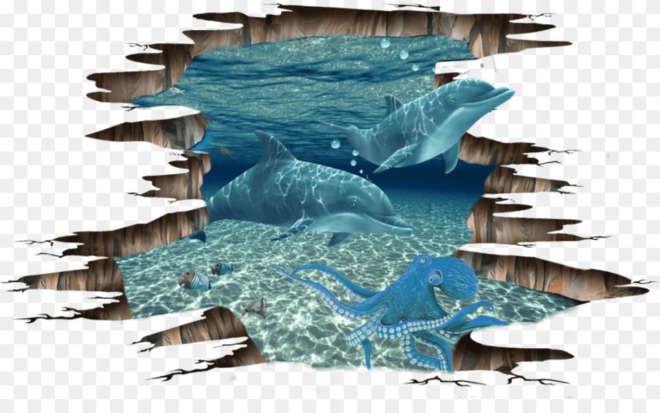 Ocean Sea Creature Dolphin Asthetic 3d Mindblown Stickers 3d, Animal, Sea Life, Mammal, Water Free Png Download