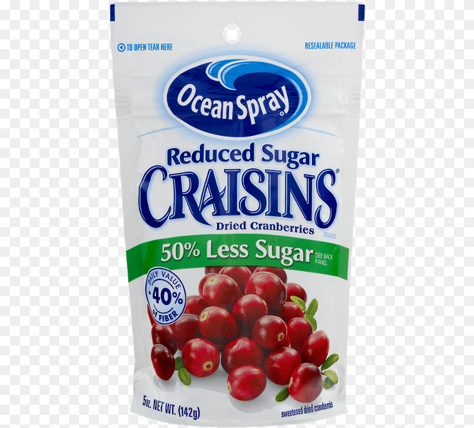 Ocean Spray Craisins Dried Cranberries Reduced Sugar Ocean Spray Cranberry, Food, Fruit, Plant, Produce Free Png