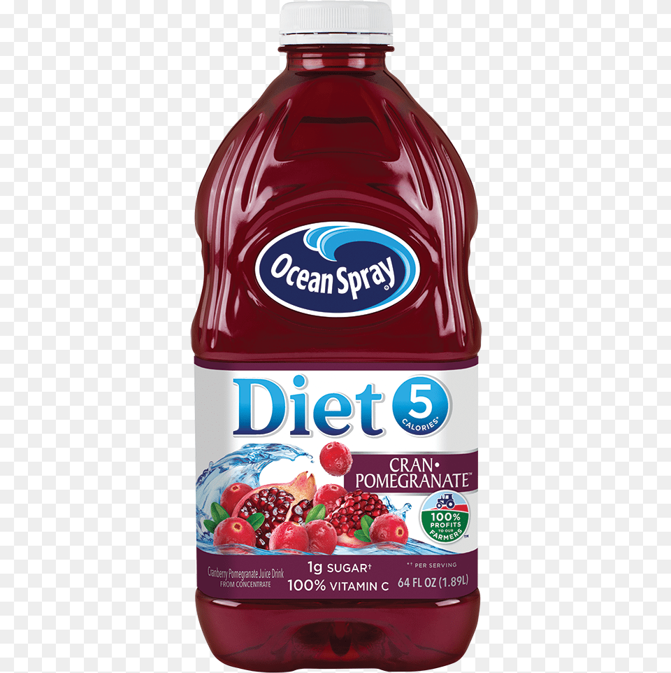 Ocean Spray Diet Juice Cran Pomegranate 64 Fl Oz Ocean Spray Cranberry Juice, Beverage, Food, Ketchup, Fruit Free Png Download