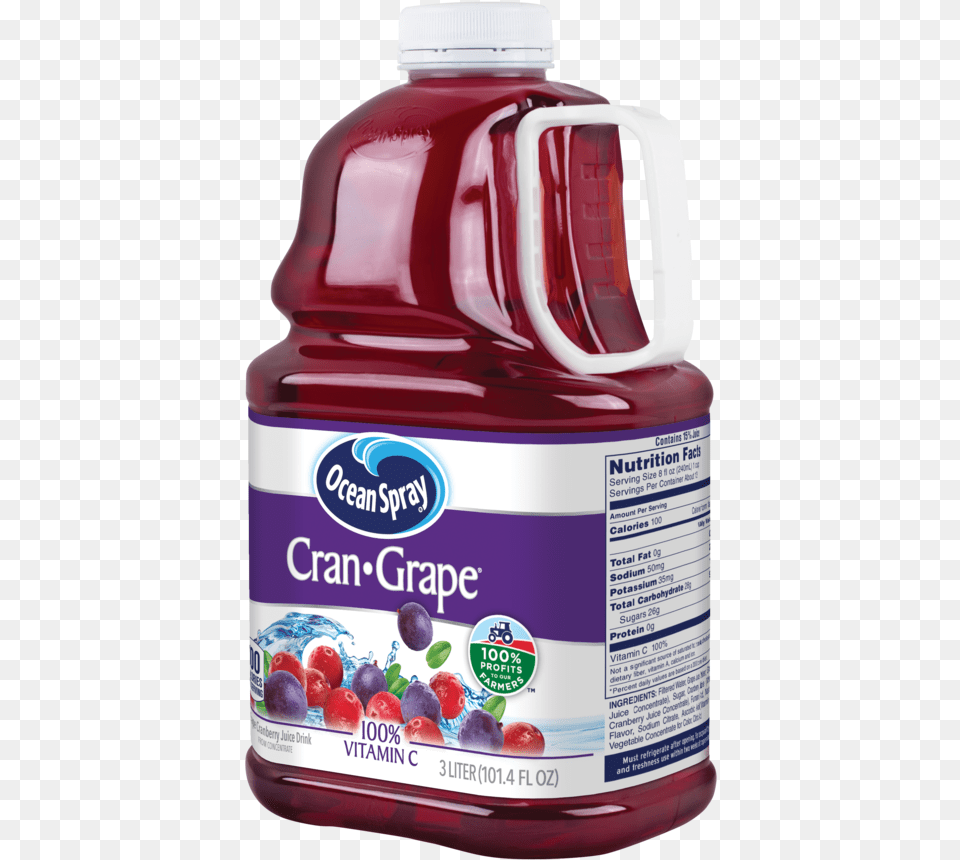 Ocean Spray Juice Drink Cranberry Grape Juice Plastic Bottle, Beverage, Food, Ketchup, Fruit Free Transparent Png