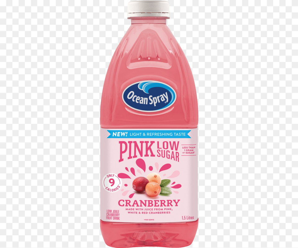 Ocean Spray Pink Lite Cranberry Juice, Food, Fruit, Plant, Produce Png