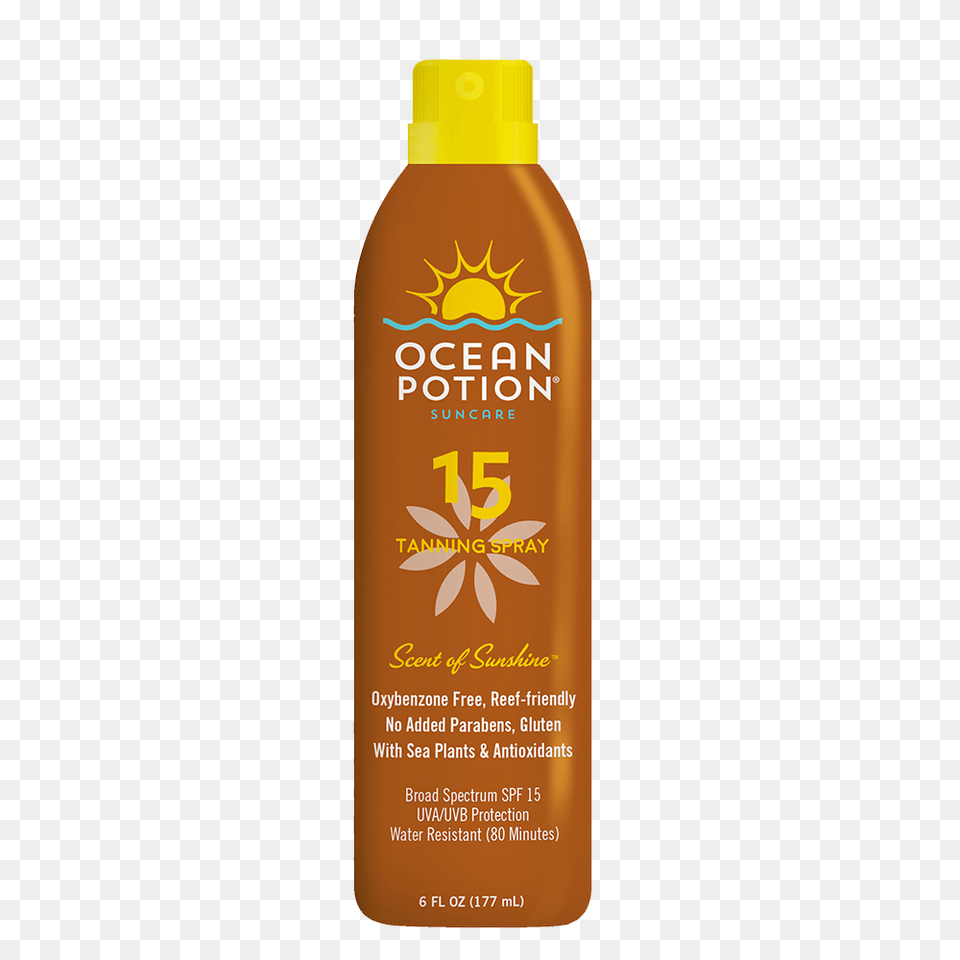 Ocean Tanning Spray Provides Moderate Broad Spectrum Spf, Bottle, Cosmetics, Sunscreen, Lotion Free Transparent Png