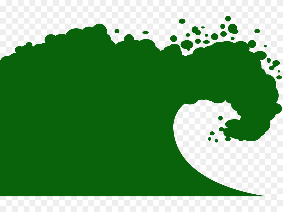 Ocean Wave Silhouette, Green, Nature, Outdoors, Sea Png Image