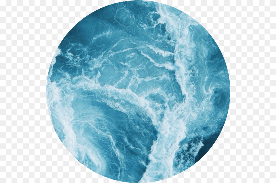 Ocean Waves Circle Sticker By The Legit Ponyboy Blue Aesthetic Background Ocean, Nature, Outdoors, Sea, Water Png