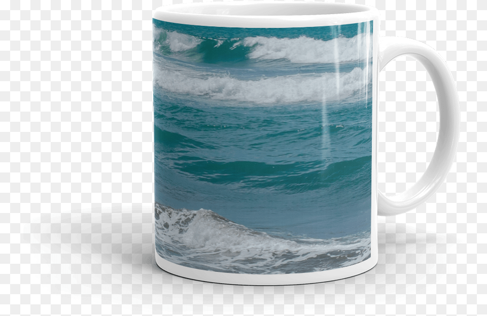 Ocean Waves Mug, Cup, Nature, Outdoors, Sea Free Png