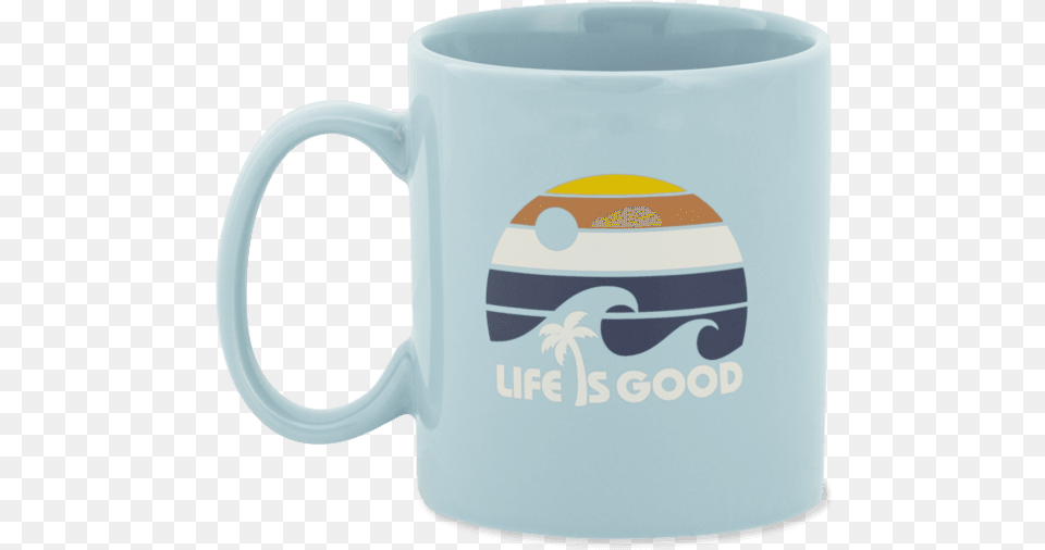Ocean Waves Palm Tree Jake S Mug Mug, Cup, Beverage, Coffee, Coffee Cup Png