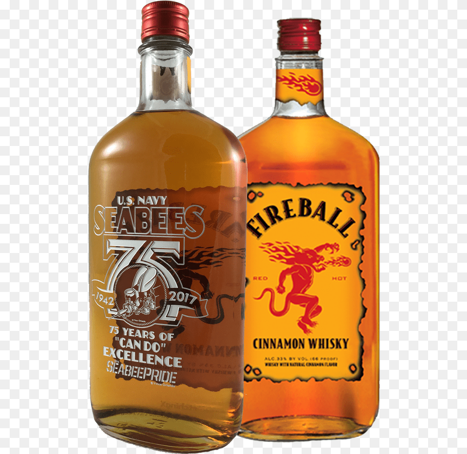 Ocean Wine Spirits Fireball Cinnamon Whisky Fireball Cinnamon Whiskey 175 L, Alcohol, Beverage, Liquor, Person Png