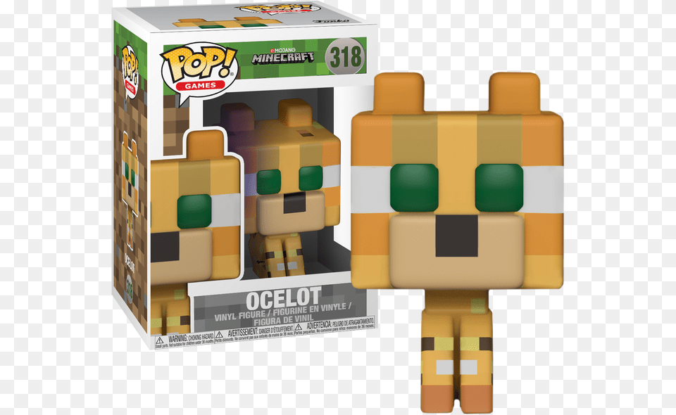 Ocelot Funko Pop Vinyl Figure Figurine Pop Minecraft Ocelot, Cardboard, Box, Carton Free Transparent Png