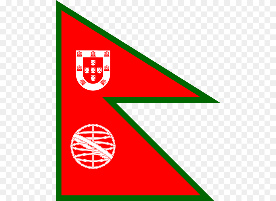 Ocportugal Flag Of Nepal And Portugal, Triangle, Logo, Dynamite, Weapon Png