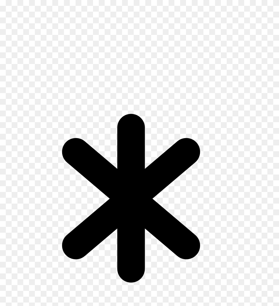 Ocr A Char Asterisk, Gray Free Png