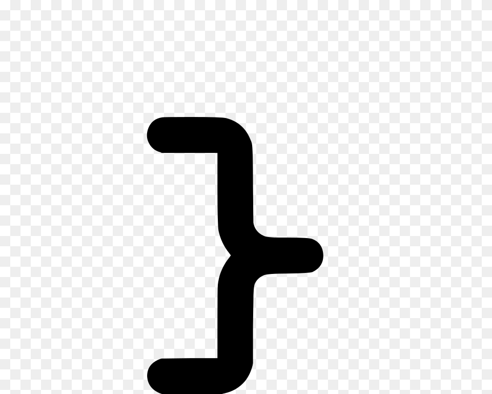 Ocr A Char Right Curly Bracket, Gray Free Png
