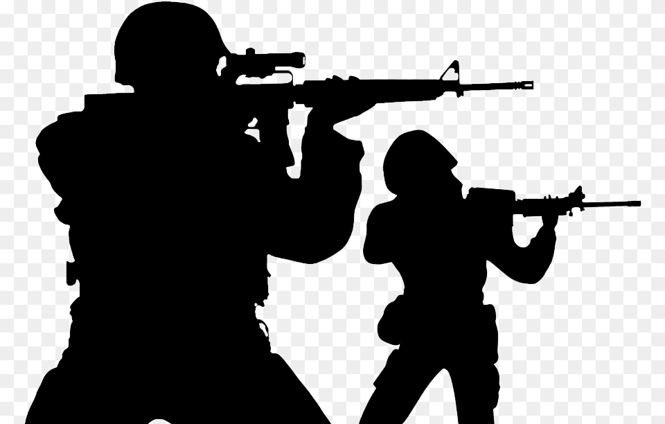 Ocr Slider 4 Soldiers Silhouette, Firearm, Gun, Rifle, Weapon Free Png Download