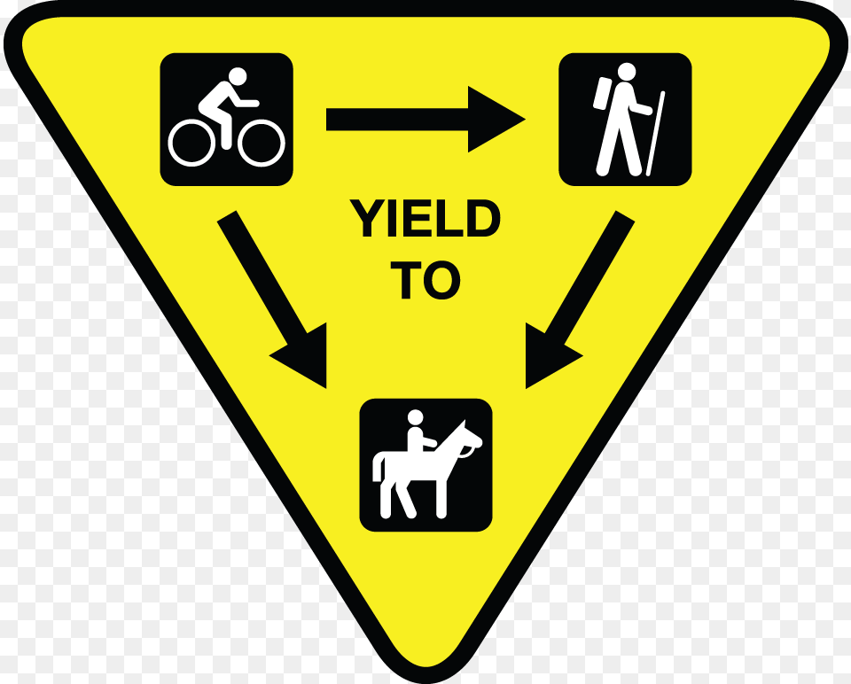 Oct Trail Etiquette Right Of Way, Sign, Symbol, Road Sign, Scoreboard Free Transparent Png