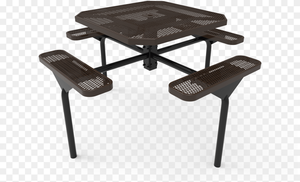 Octagon Nexus Pedestal Table With Diamond Pattern Perforated Metal, Dining Table, Furniture, Coffee Table Free Transparent Png