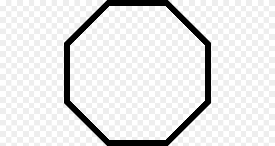Octagon Outline Shape, Sign, Symbol, Road Sign Free Png