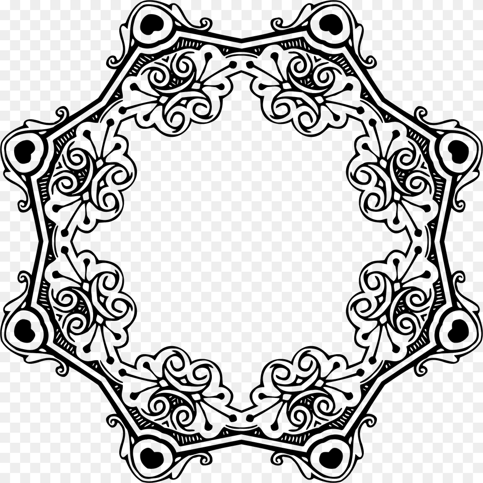 Octagonal Frame3 Clipart, Art, Floral Design, Graphics, Pattern Free Png