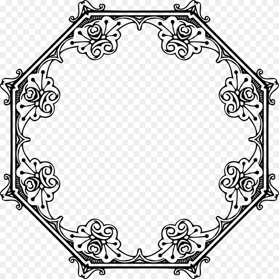 Octagonal Frame4 Clipart, Art, Floral Design, Graphics, Pattern Free Transparent Png