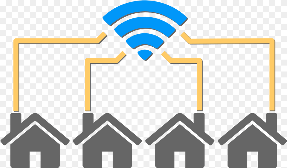 Octbetterwifi Houses Connected To Wifi Symbol To Connected Home, People, Person, Emblem Png Image