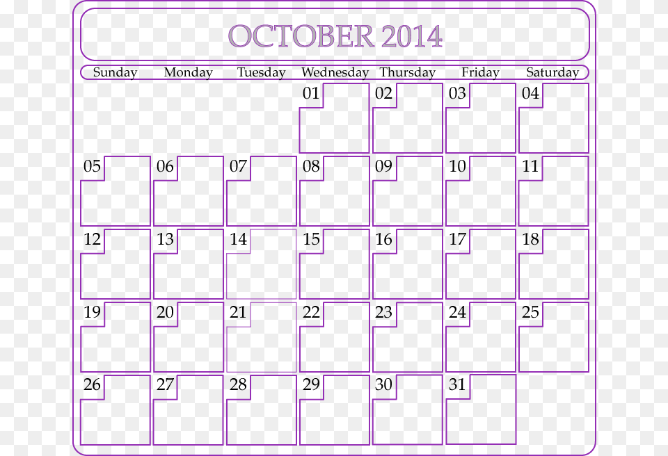 October 2014 Calendar Printable Blank Template, Pattern, Qr Code Free Transparent Png