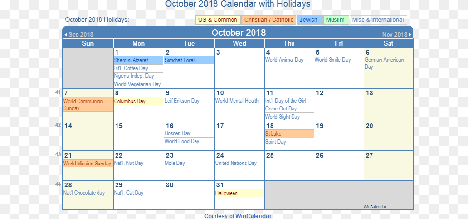 October 2018 Calendar For Usa Download Holidays In January 2019, Text, Computer Hardware, Electronics, Hardware Free Png