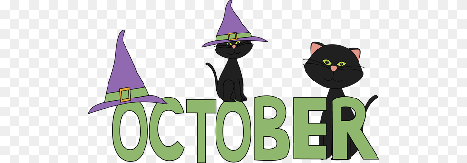 October Black Cats Clip Art, Clothing, Hat, Animal, Fish Free Png