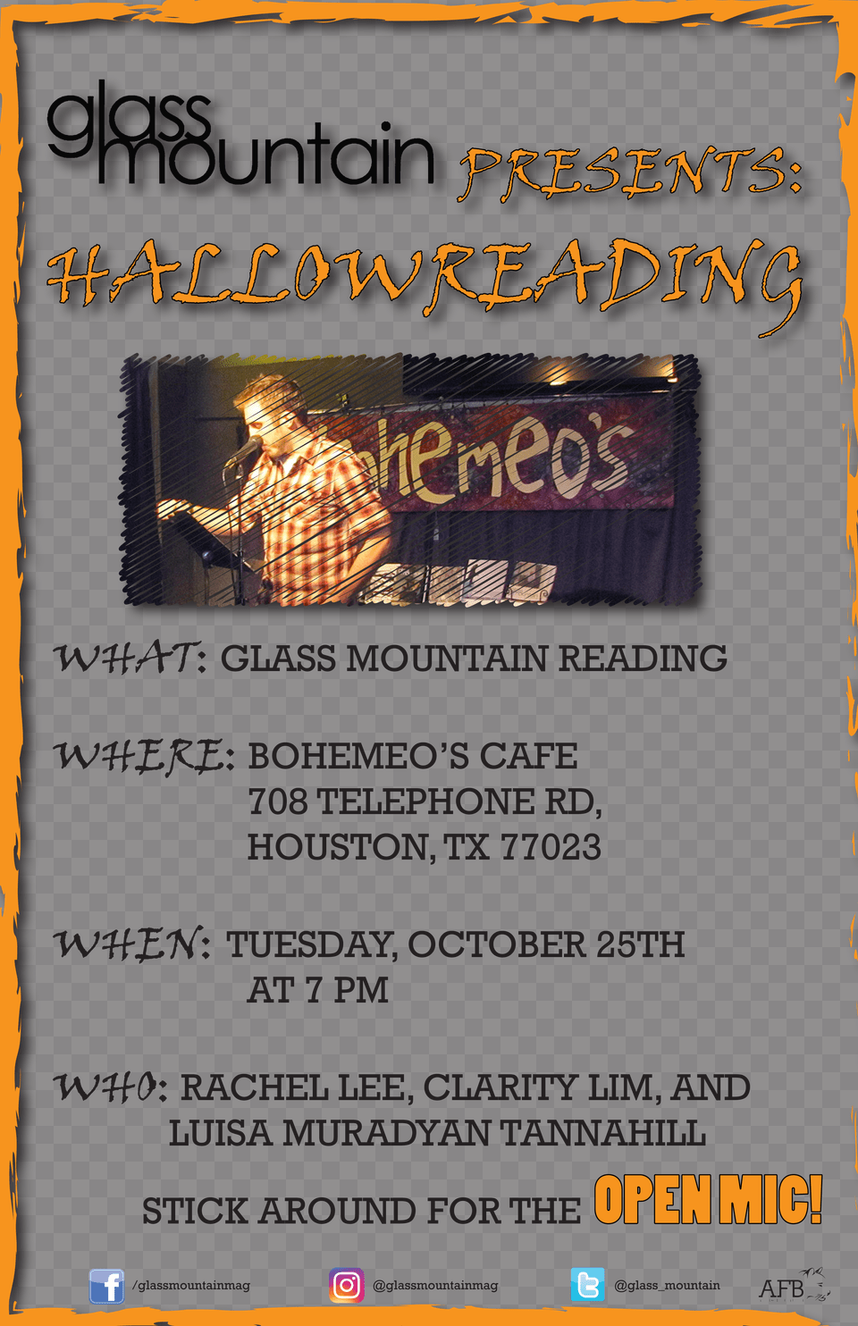October Reading And Open Mic, Advertisement, Book, Poster, Publication Free Transparent Png