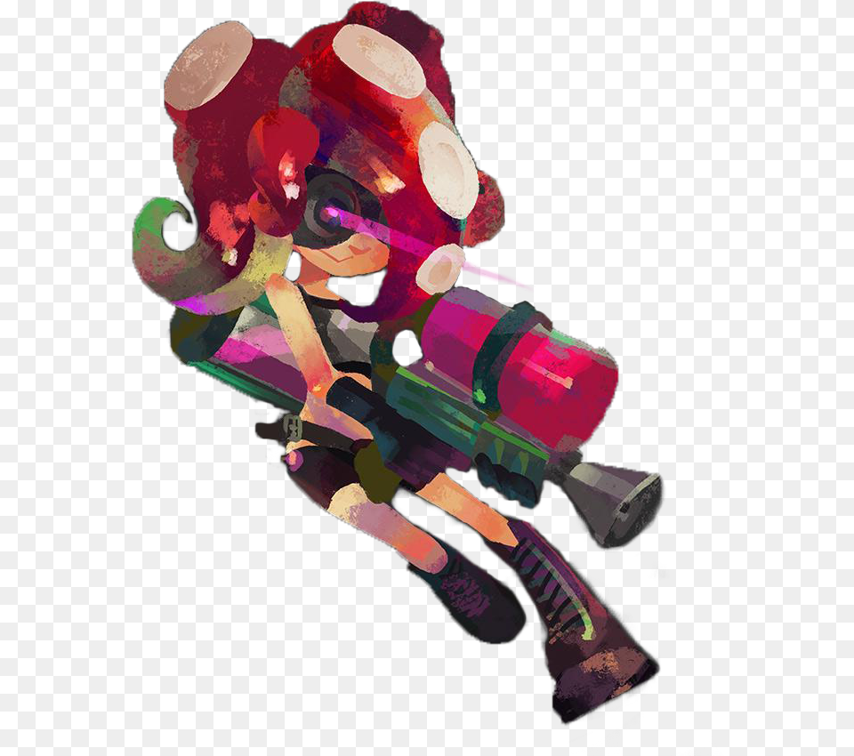 Octoling Flipped By Anon Miscat Splatoon Official Art Octoling, Graphics, Painting, Baby, Person Free Png