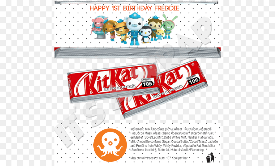 Octonauts Kitkat Wrappers Kit Kat, Advertisement, Food, Sweets, Poster Free Png
