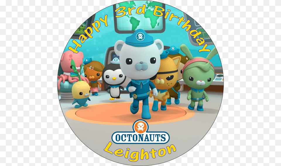 Octonauts Personalised Round Printed Birthday Cake Octonauts Round, Disk, Dvd, Baby, Person Free Transparent Png