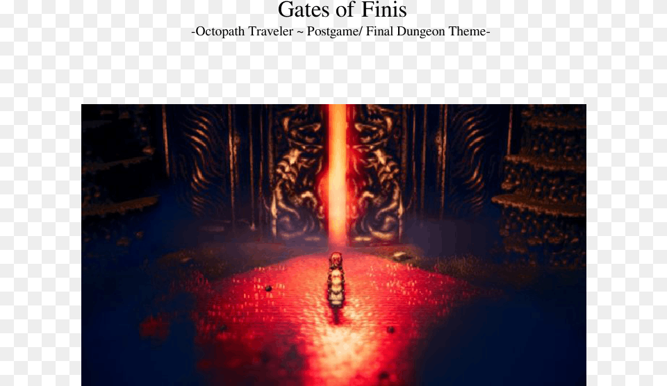 Octopath Traveler Gate Of Finis, Performer, Person, Solo Performance Free Png Download