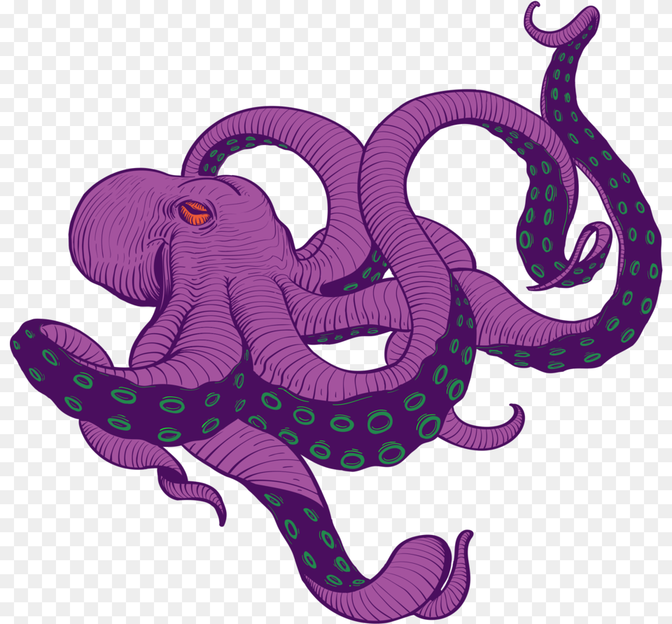 Octopus, Purple, Animal, Dinosaur, Reptile Free Png