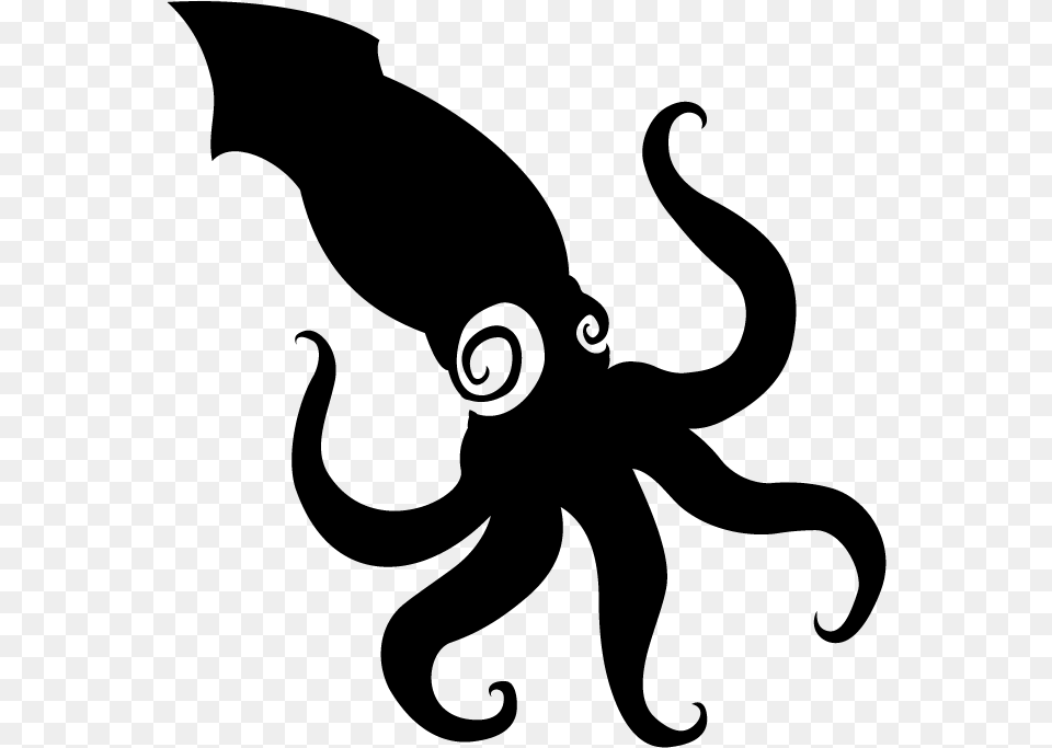 Octopus, Gray Free Png