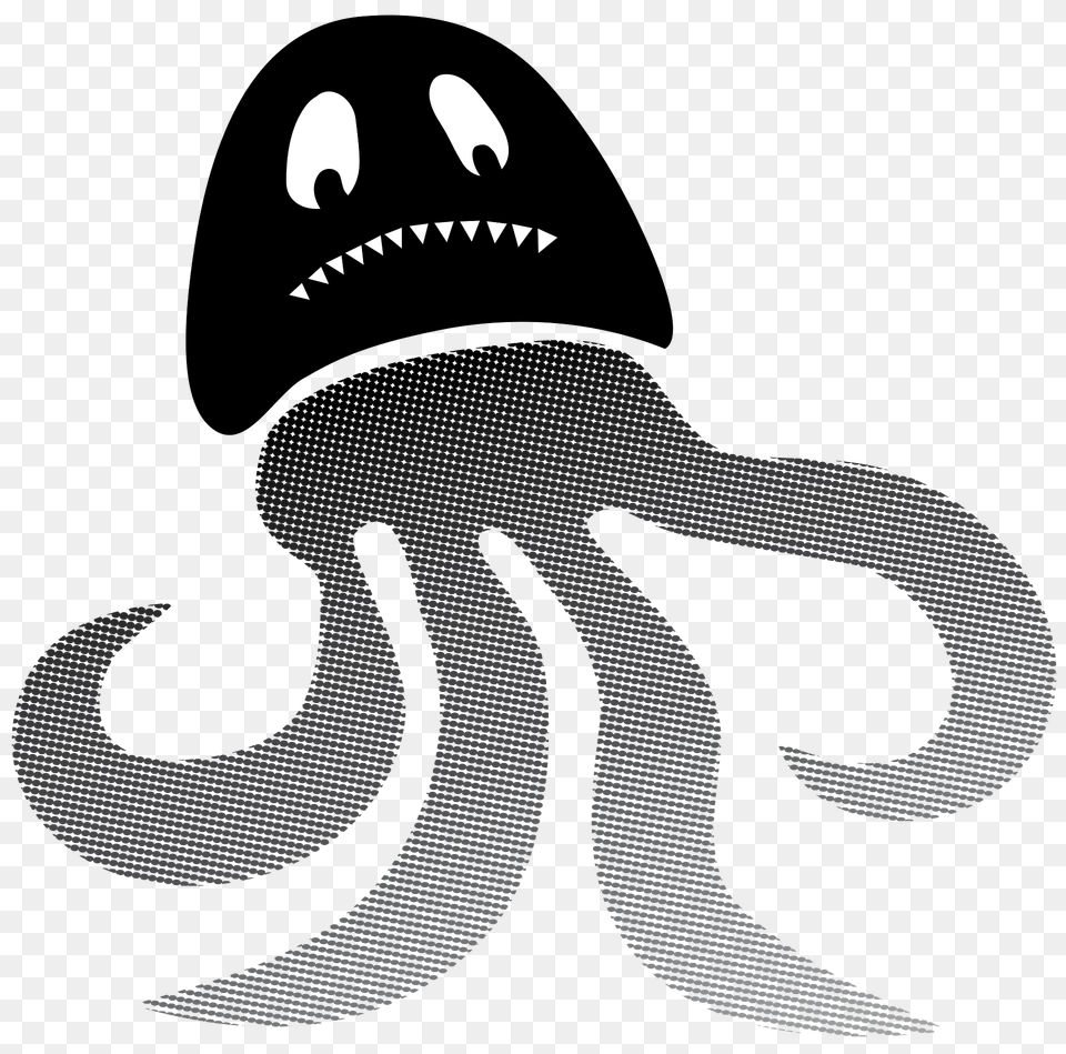 Octopus Black And White Clipart, Animal, Sea Life, Fish, Shark Free Png Download