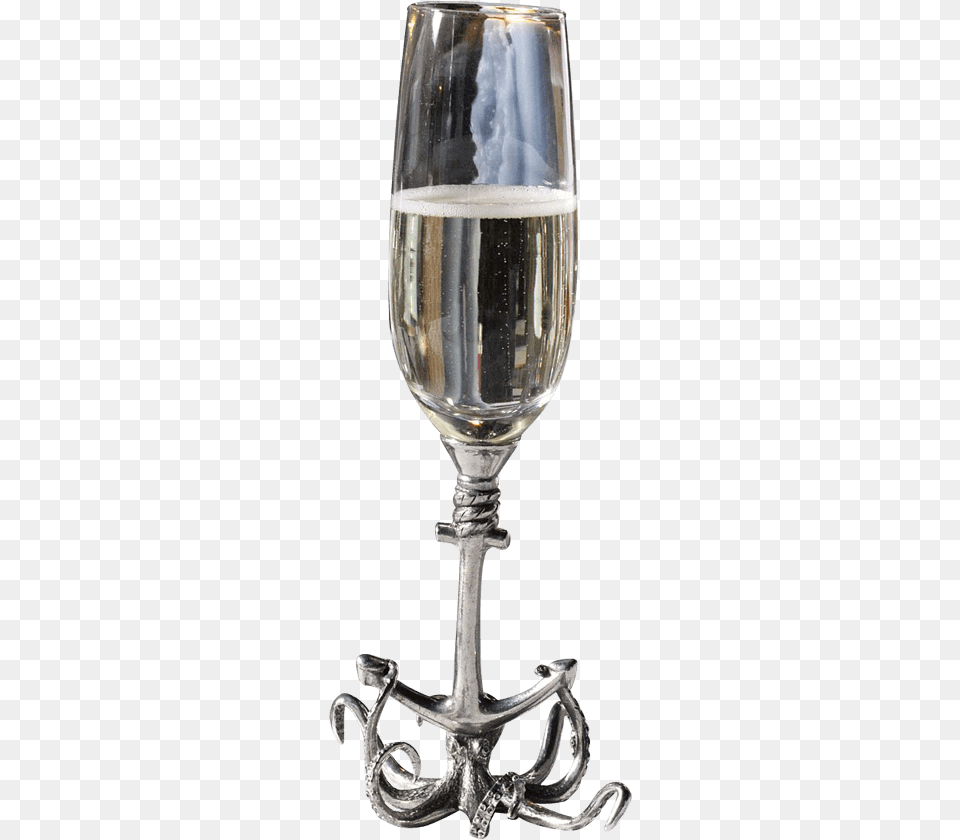 Octopus Champagne Flute Champagne Stemware, Alcohol, Beverage, Glass, Goblet Free Png Download
