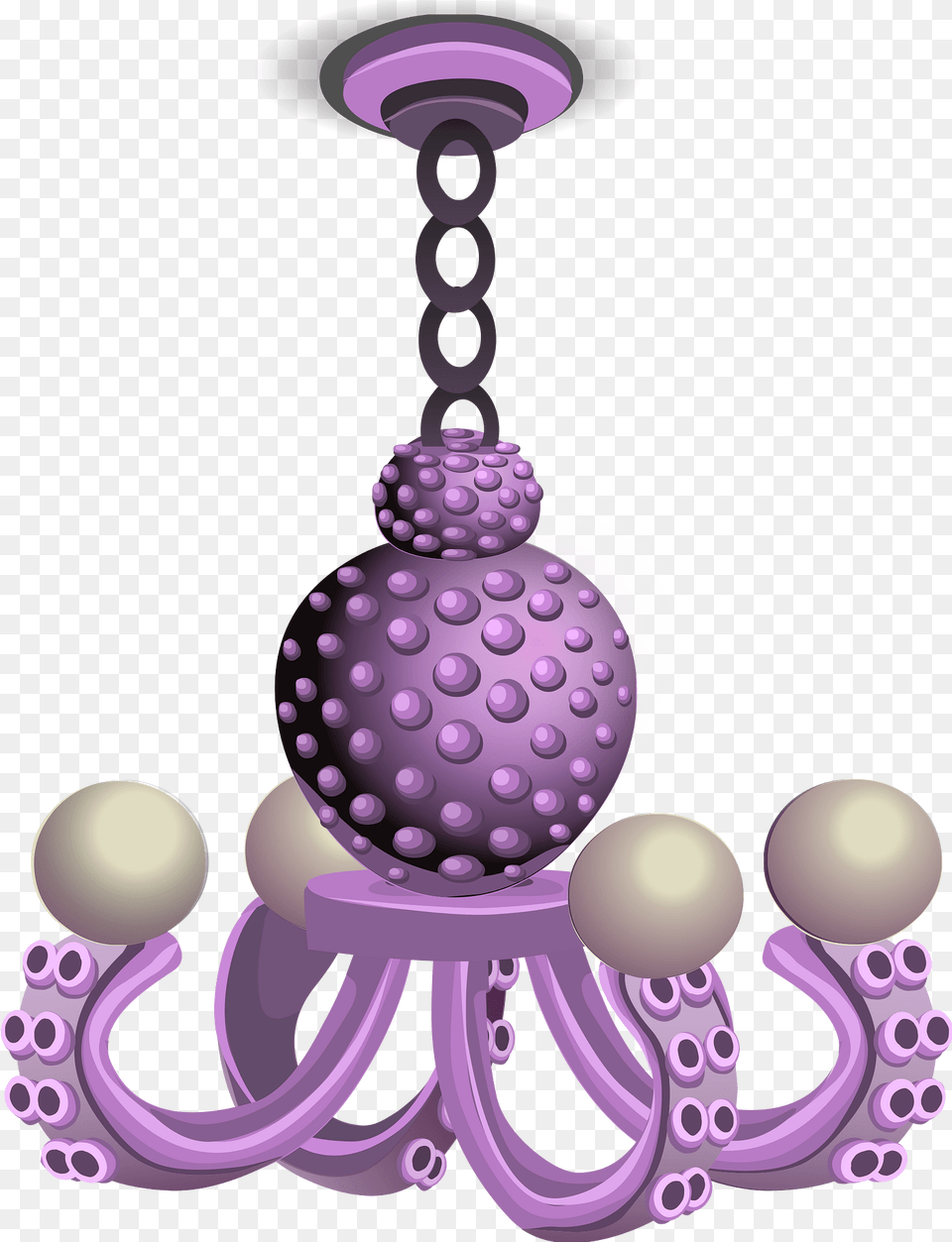 Octopus Chandelier Clipart, Purple, Lamp, Sphere Free Png Download
