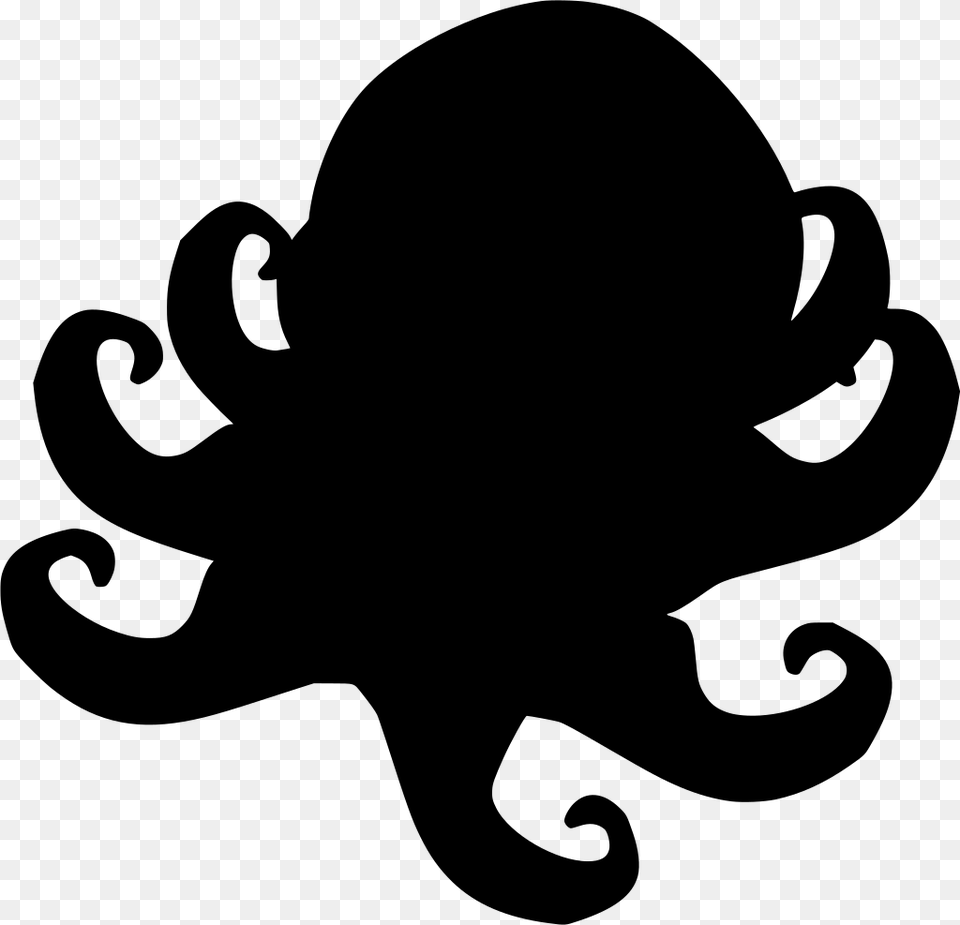 Octopus Clip Art, Gray Png