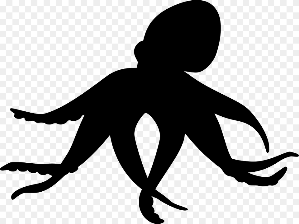 Octopus Clipart, Gray Free Png