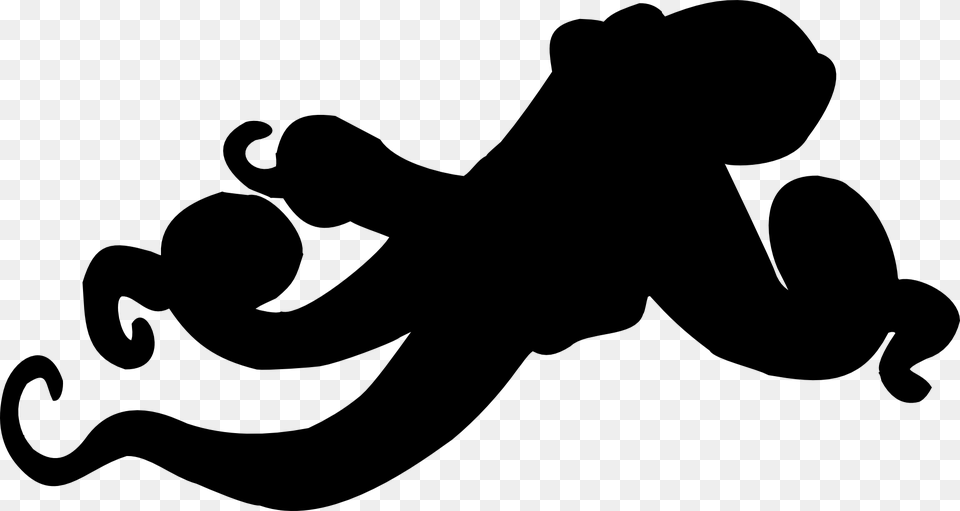 Octopus Clipart Black, Gray Png Image